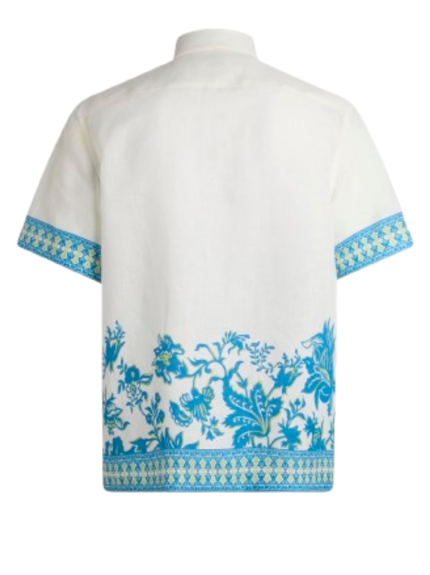 Cream Linen Shirt With Floral