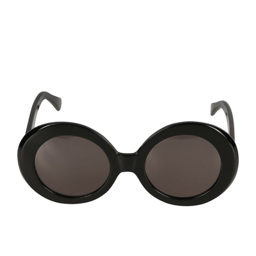 Audrey Round Lens Sunglasses with Glossy Black Frames