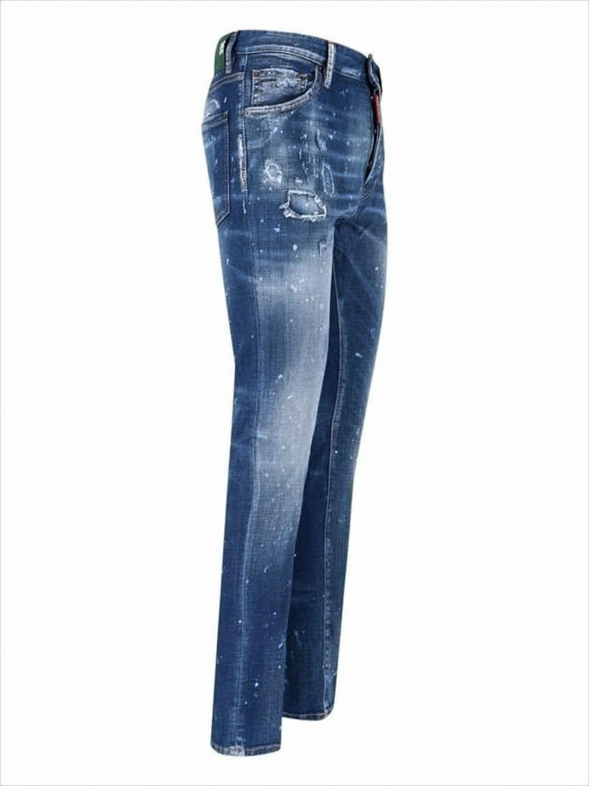 Distressed Medium Blue Denim Pants