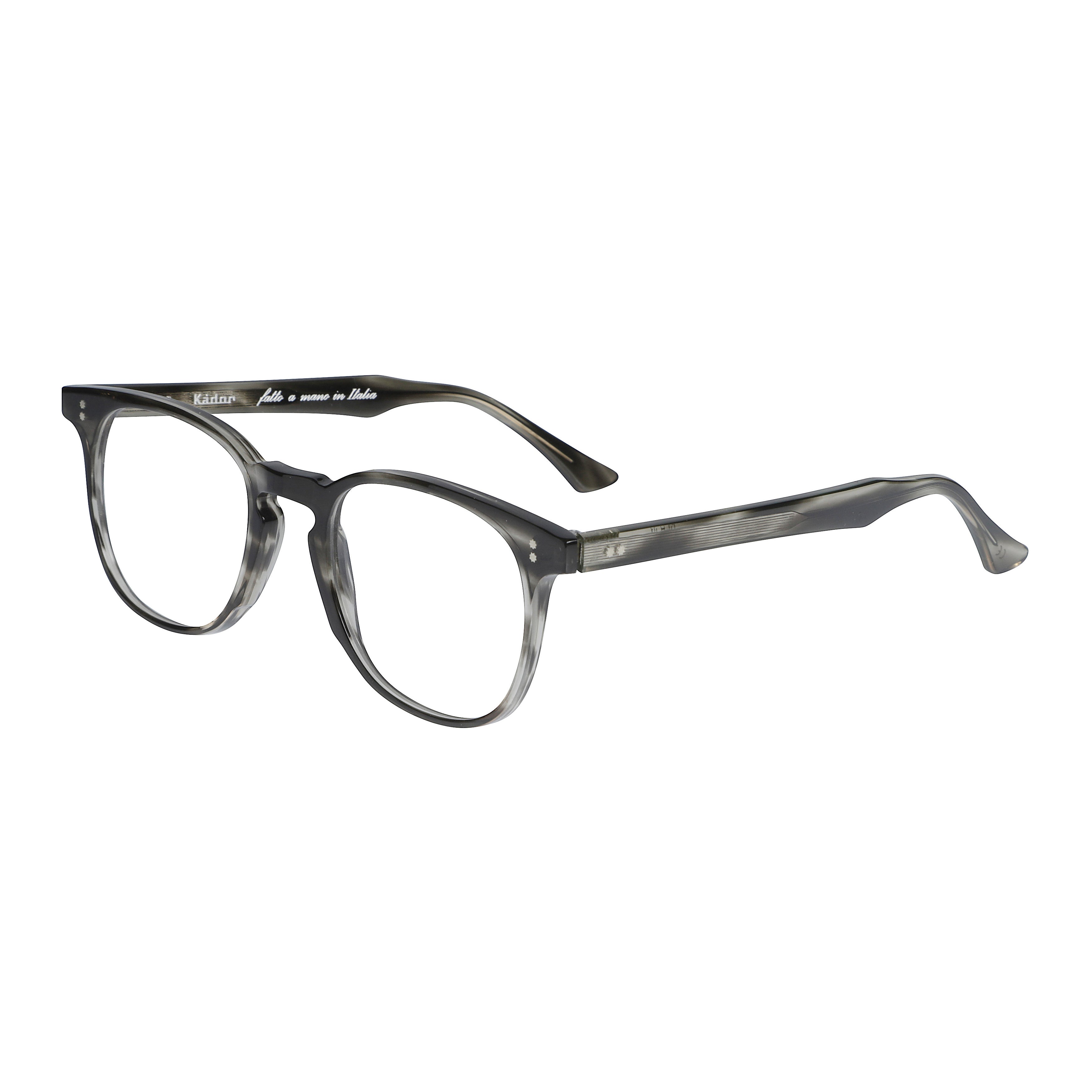 Dante Marbled Grey Rounded Square Eyeglasses with Keyhole Bridge