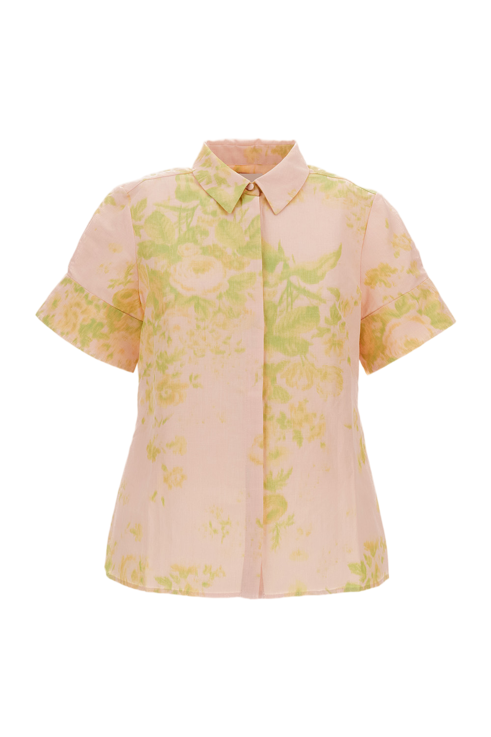 Floral Print Linen Chine Short Sleeve Shirt