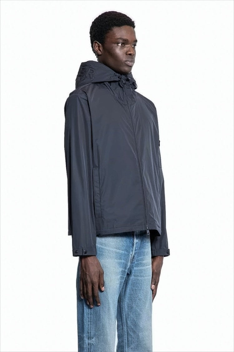 Lightweight Black Jacket with Adjustable Hood
