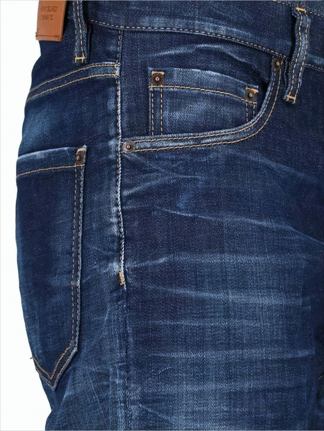 Slim-Fit Denim Pants with Five-Pocket Design
