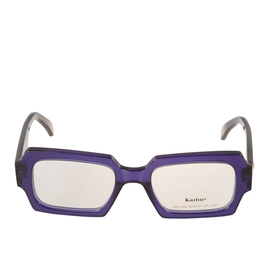 Evy Geometric Rectangular Frame Sunglasses with Gold Emblem
