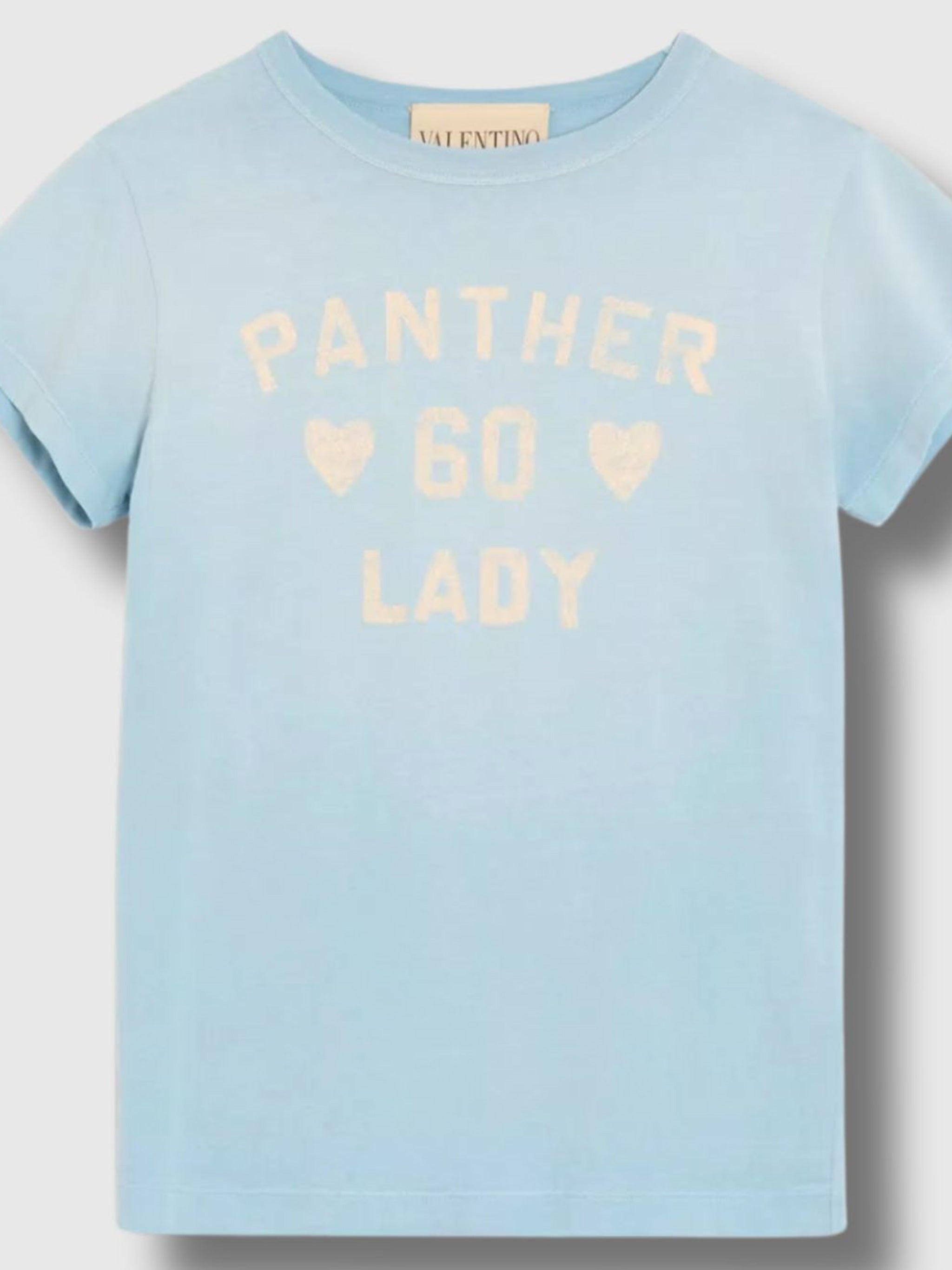 Light Blue Panther Lady Cotton T-shirt