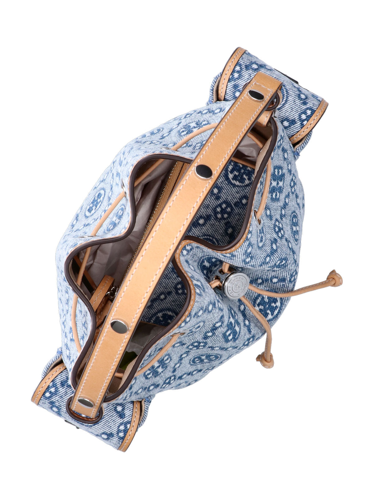 Blue T Monogram Cotton Bucket Bag