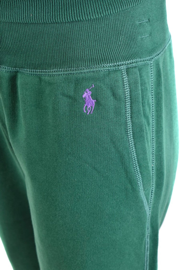Green Track Pants With Relaxed Fit