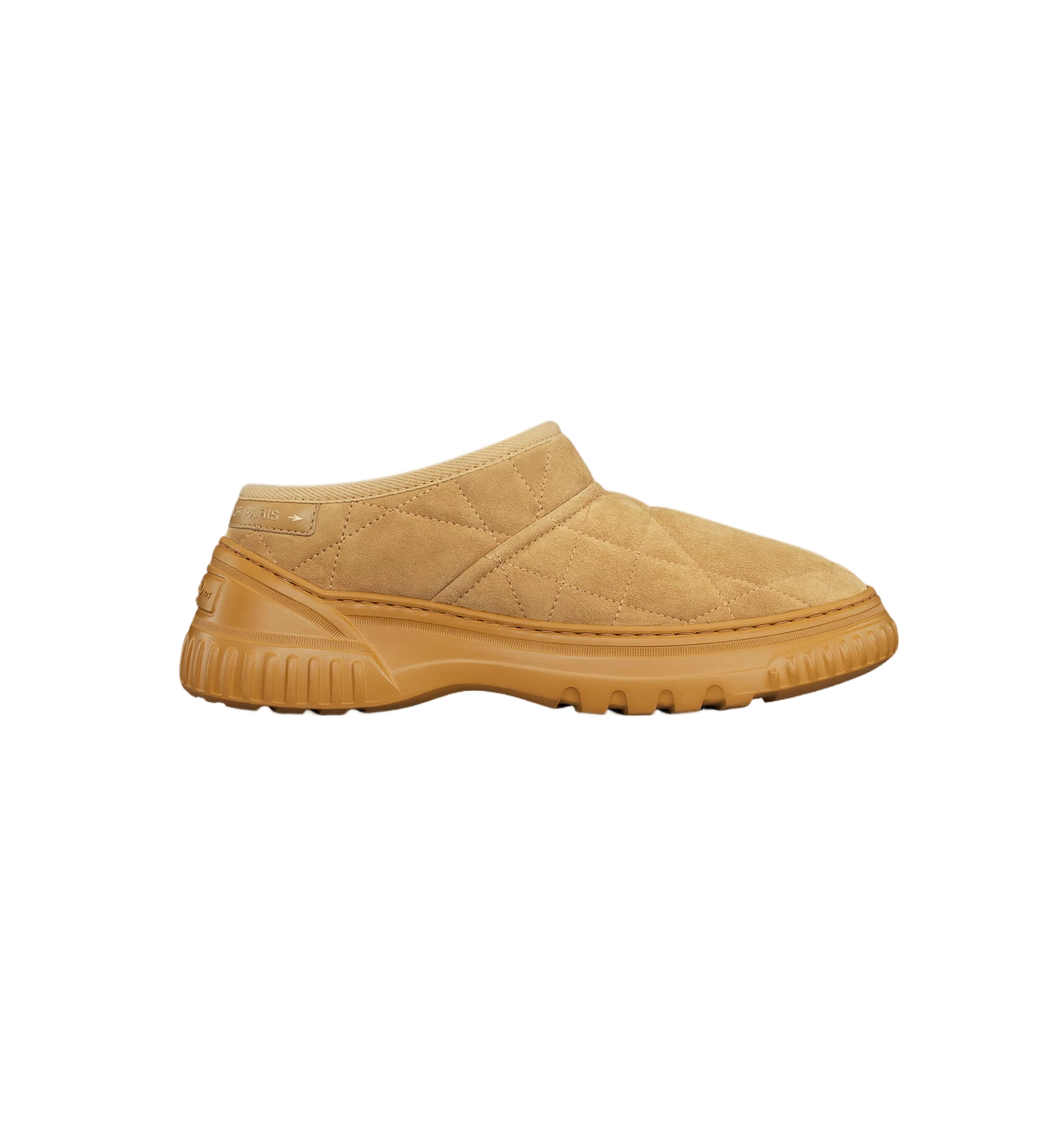 Brown Quilted Suede Shearling Slip-On Boots