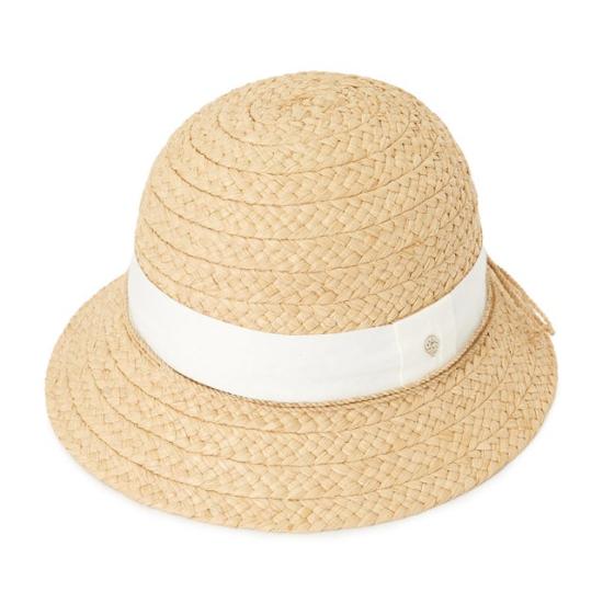 Finely Woven Raffia Hat with Flared Brim