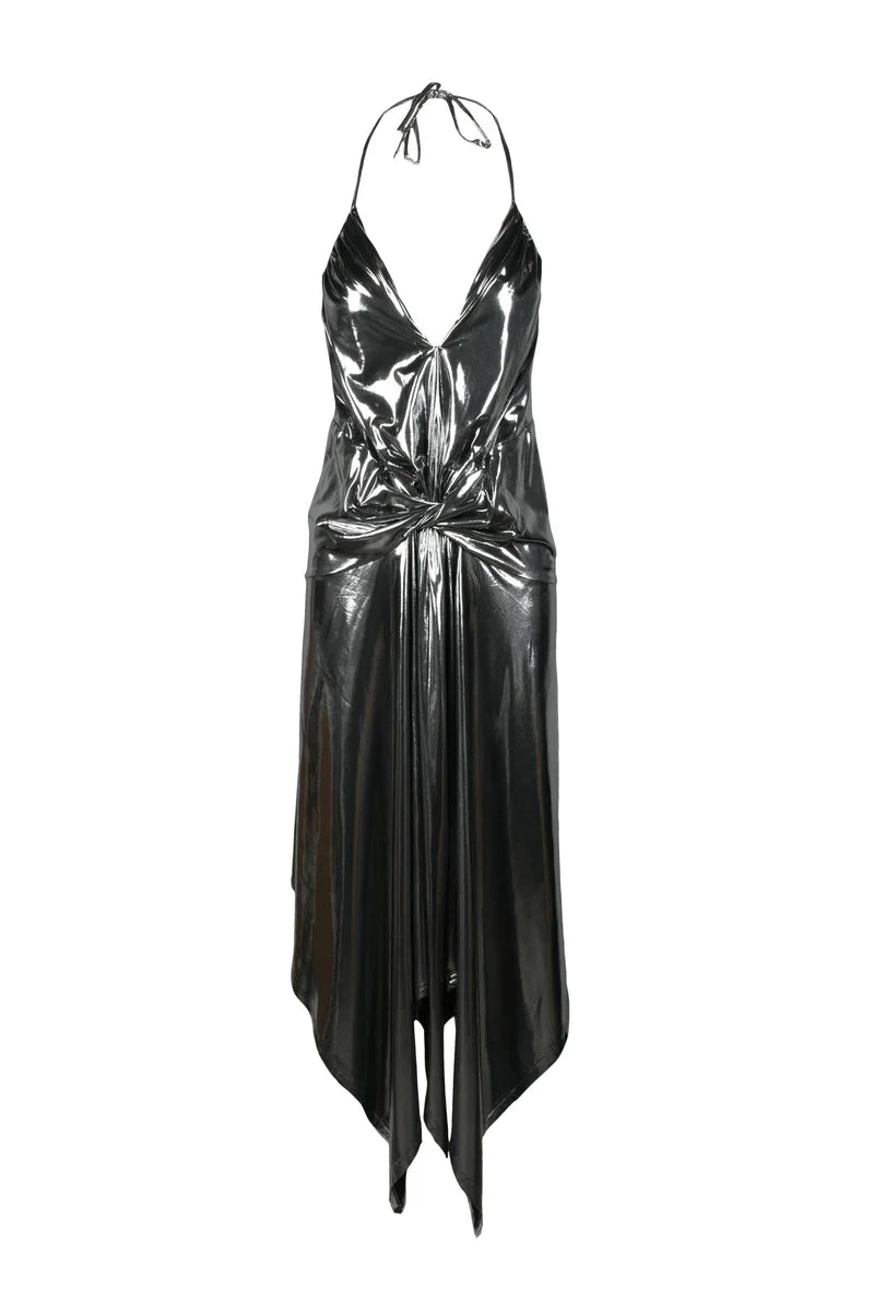 Long Dress Polyester Elastane - Silver