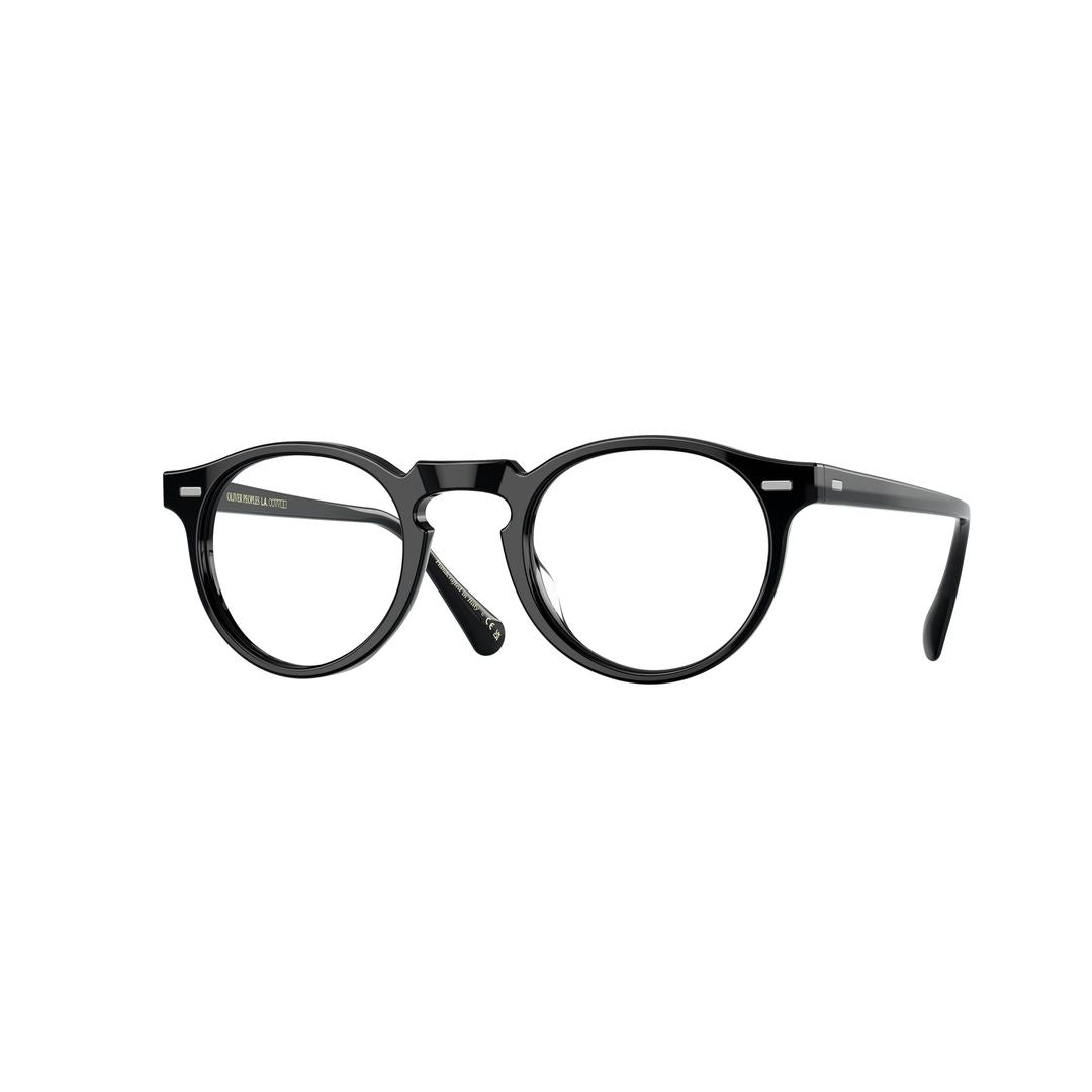 0ov5186 Glossy Black Acetate Round Frame Eyeglasses
