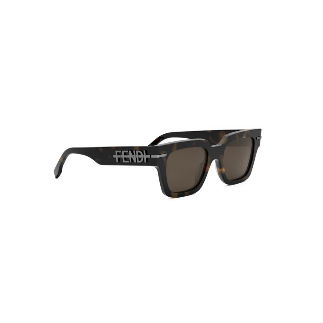 Fe40078i Bold Rectangular Tortoiseshell Sunglasses