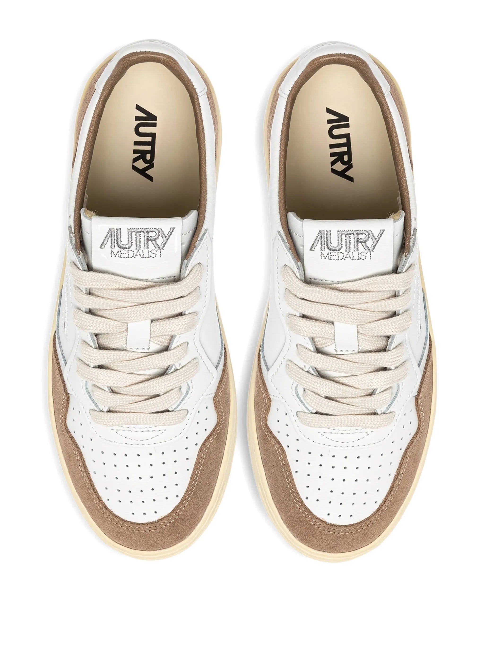 White Medalist Low Perforated Leather Sneakers