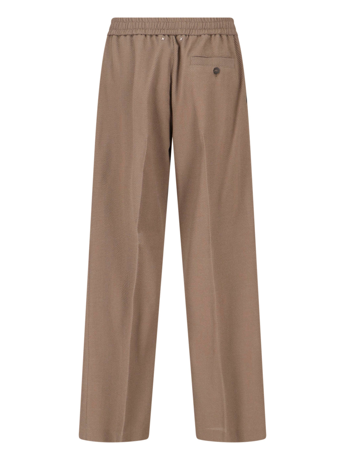 Taupe Wide-Leg Virgin Wool Sport Trousers