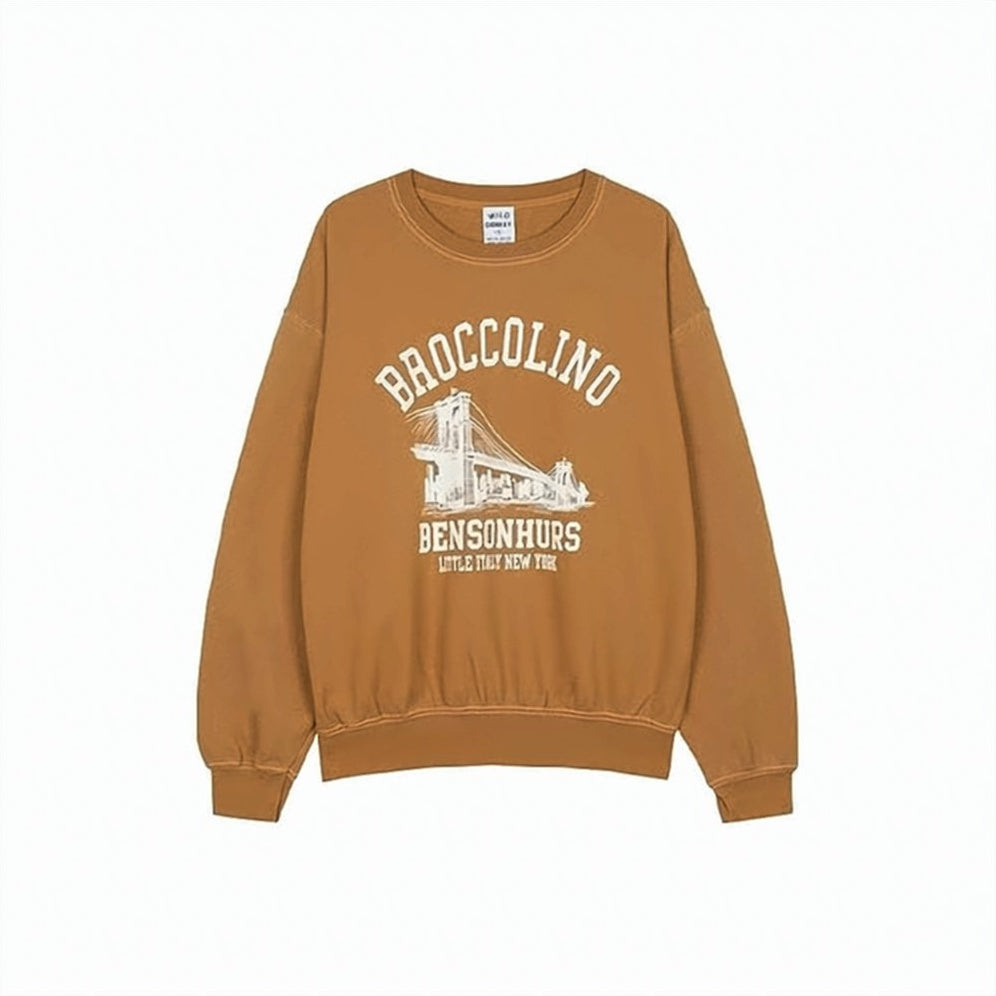 Relaxed Fit Graphic Print Long-Sleeve Sweatshirt