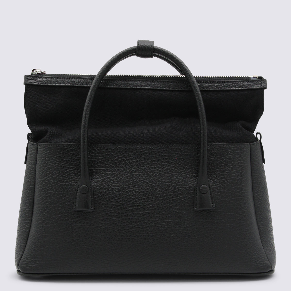 Black Leather Top Handle Bag
