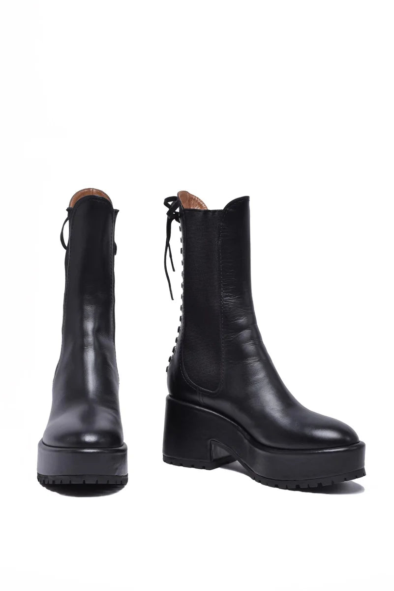 Wedge Ankle Boot 7cm - Black