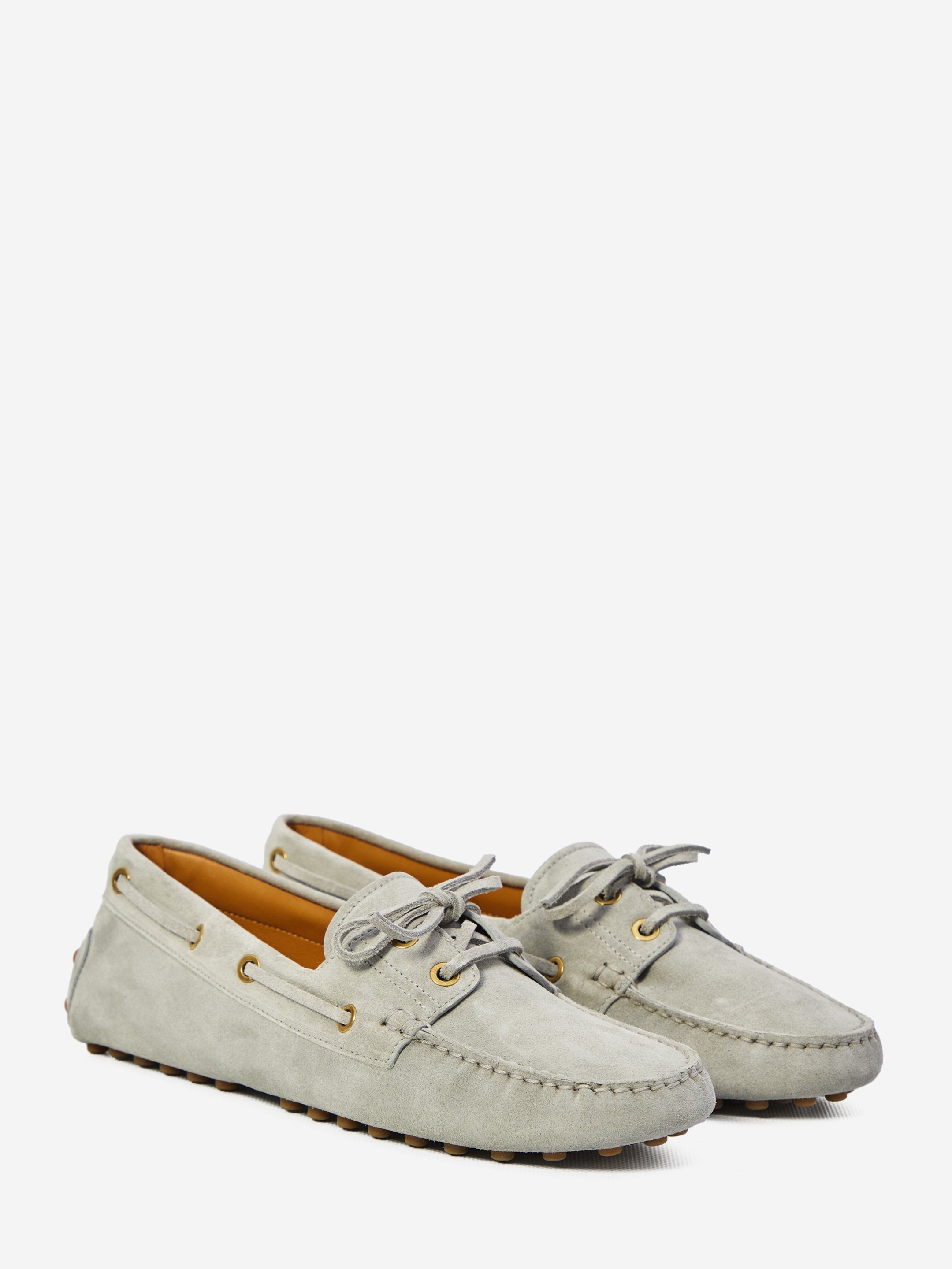 Soft Suede Driving Moccasins with Lace-Up Detail