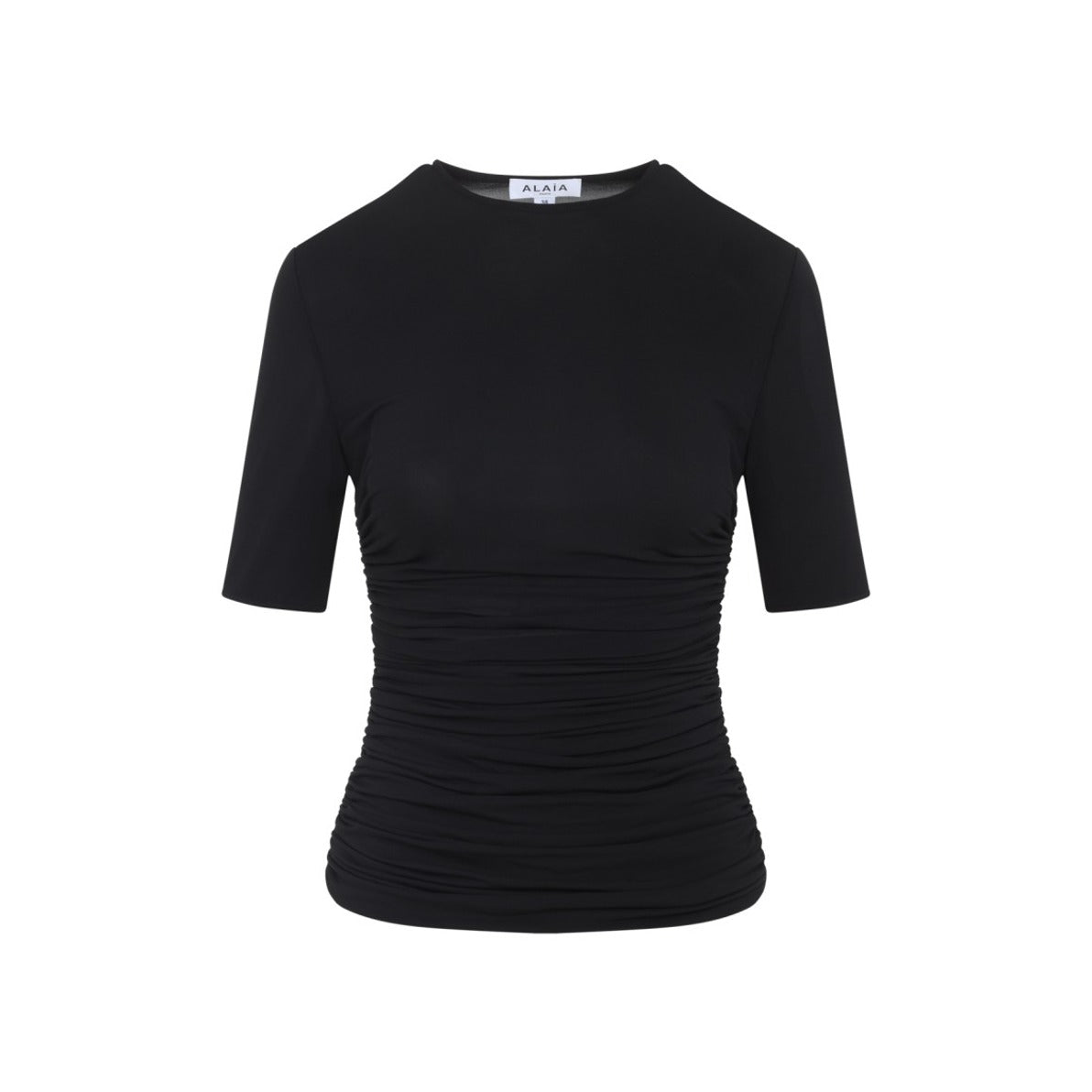 Fitted Black T-Shirt With Textured Silhouette