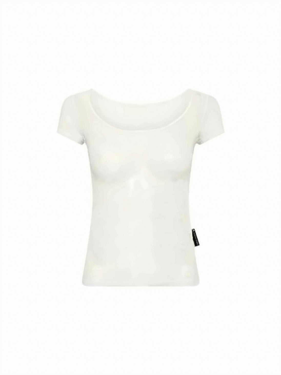 Fitted Short-Sleeve Top with Subtle Texture