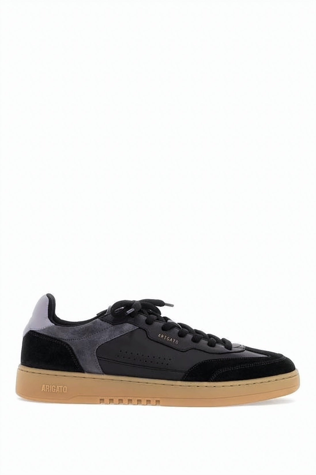 Black/Muted Blue Leather and Suede Sneakers
