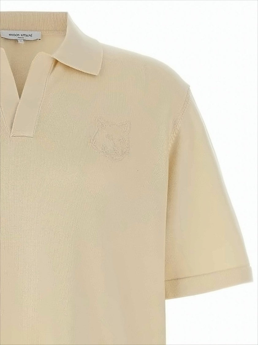 Short-Sleeved Knit Polo Shirt With Classic Collar And Textured Finish