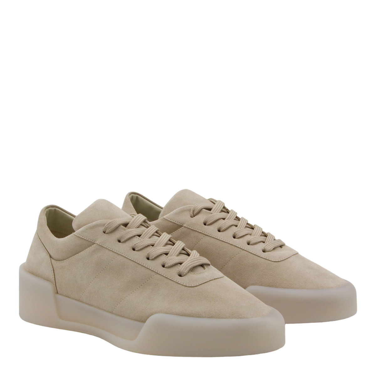 Sneakers with Suede-like Upper and Translucent Sole