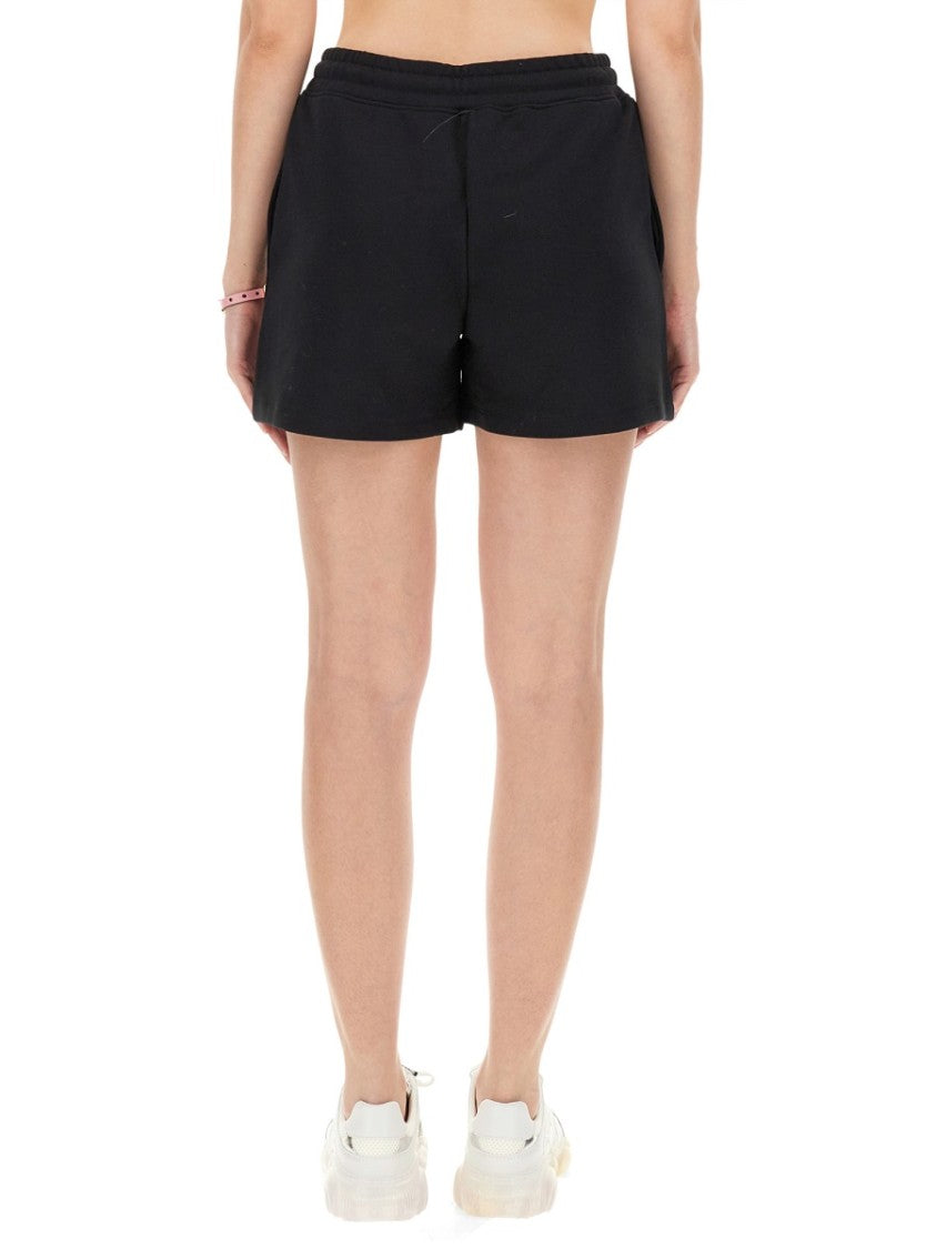 Cotton Sweatshirt Shorts With Playful Graphic
