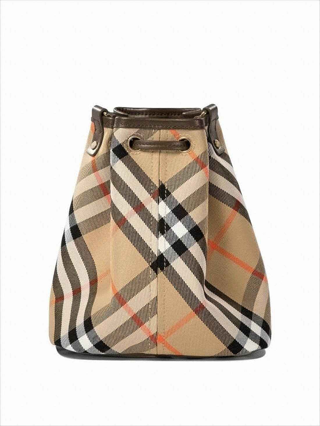 Check Pattern Structured Bucket Shoulder Bag