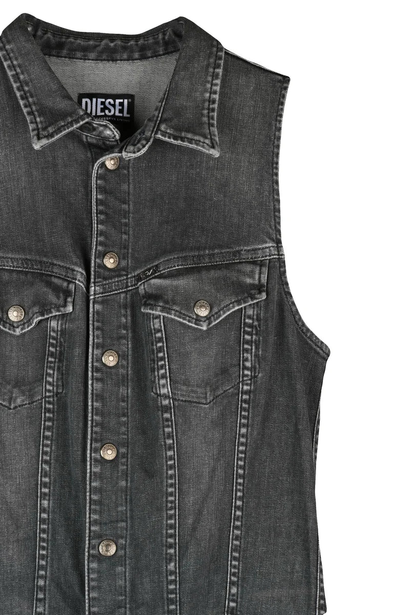 Denim Jumpsuit Tight Fit - Grey
