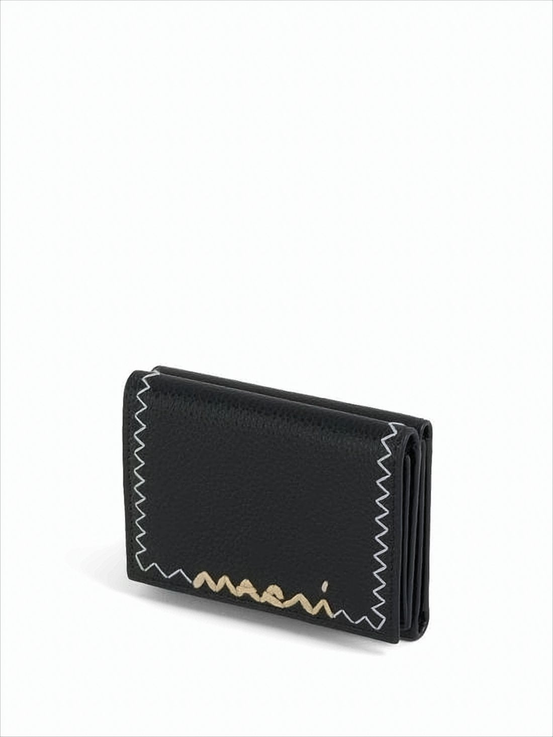 Compact Black Cowhide Leather Wallet