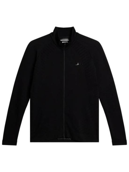 Fitted Black Polyamide Jacket With High Collar And Sleek Design