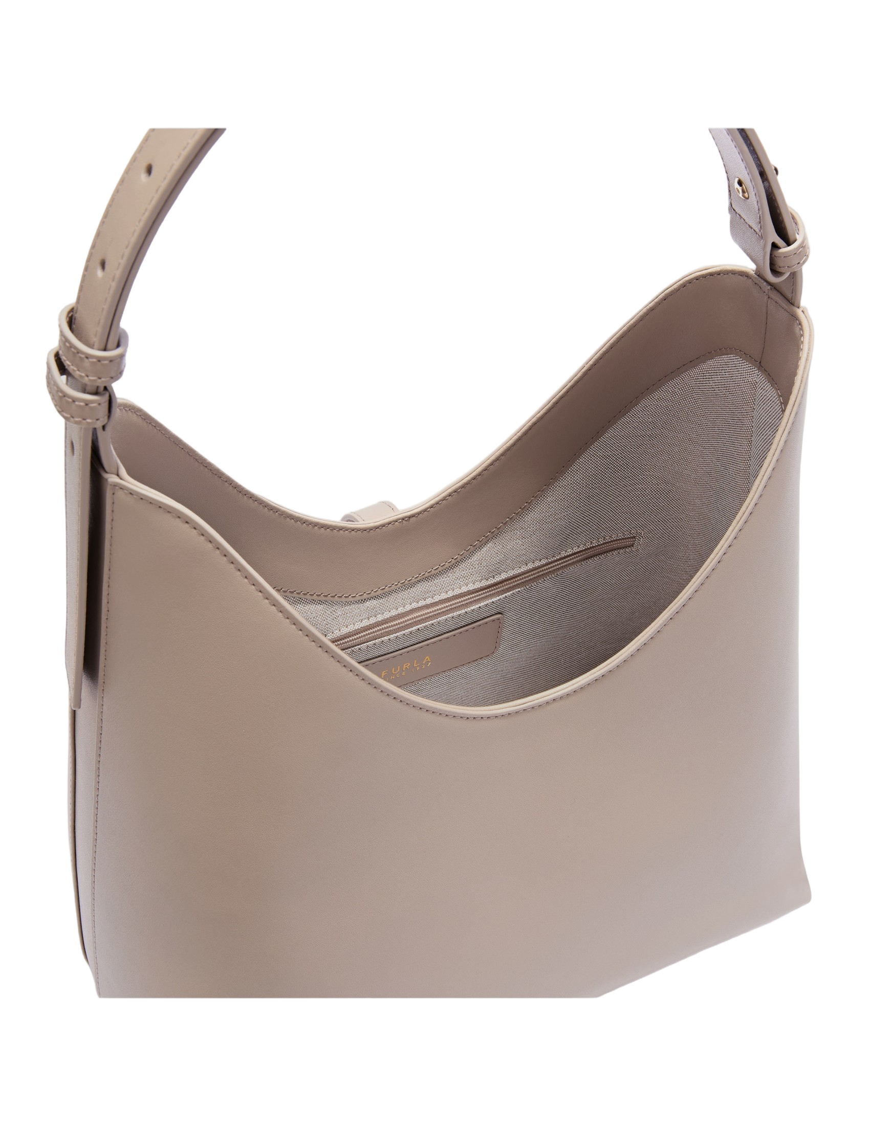 Hobo Bag Goccia M In Leather Color Linen