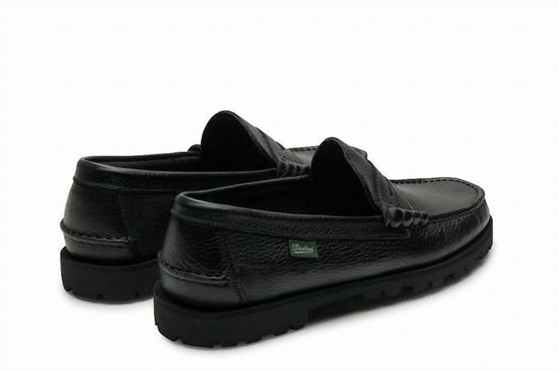 Moccasin-Style Leather Loafers with Penny Strap