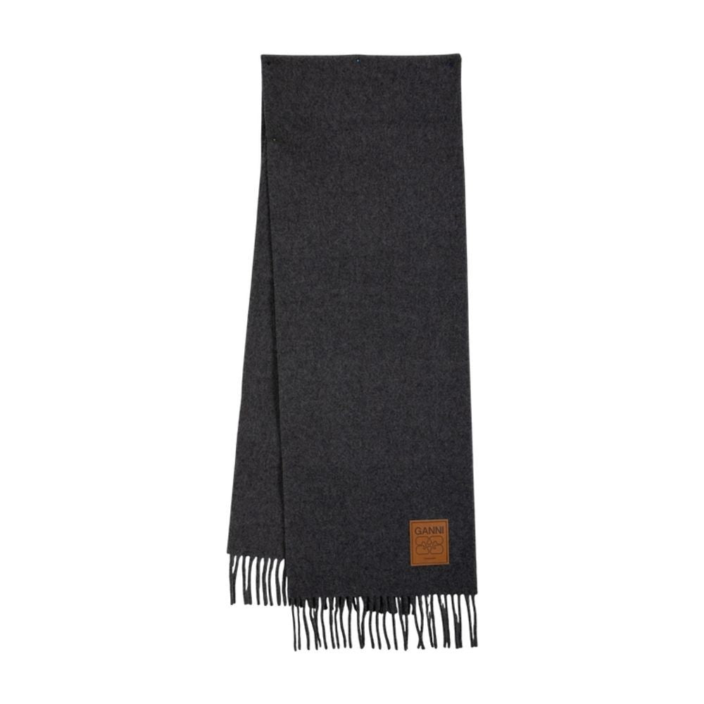 Double-Faced Wool Scarf With Fringed Ends