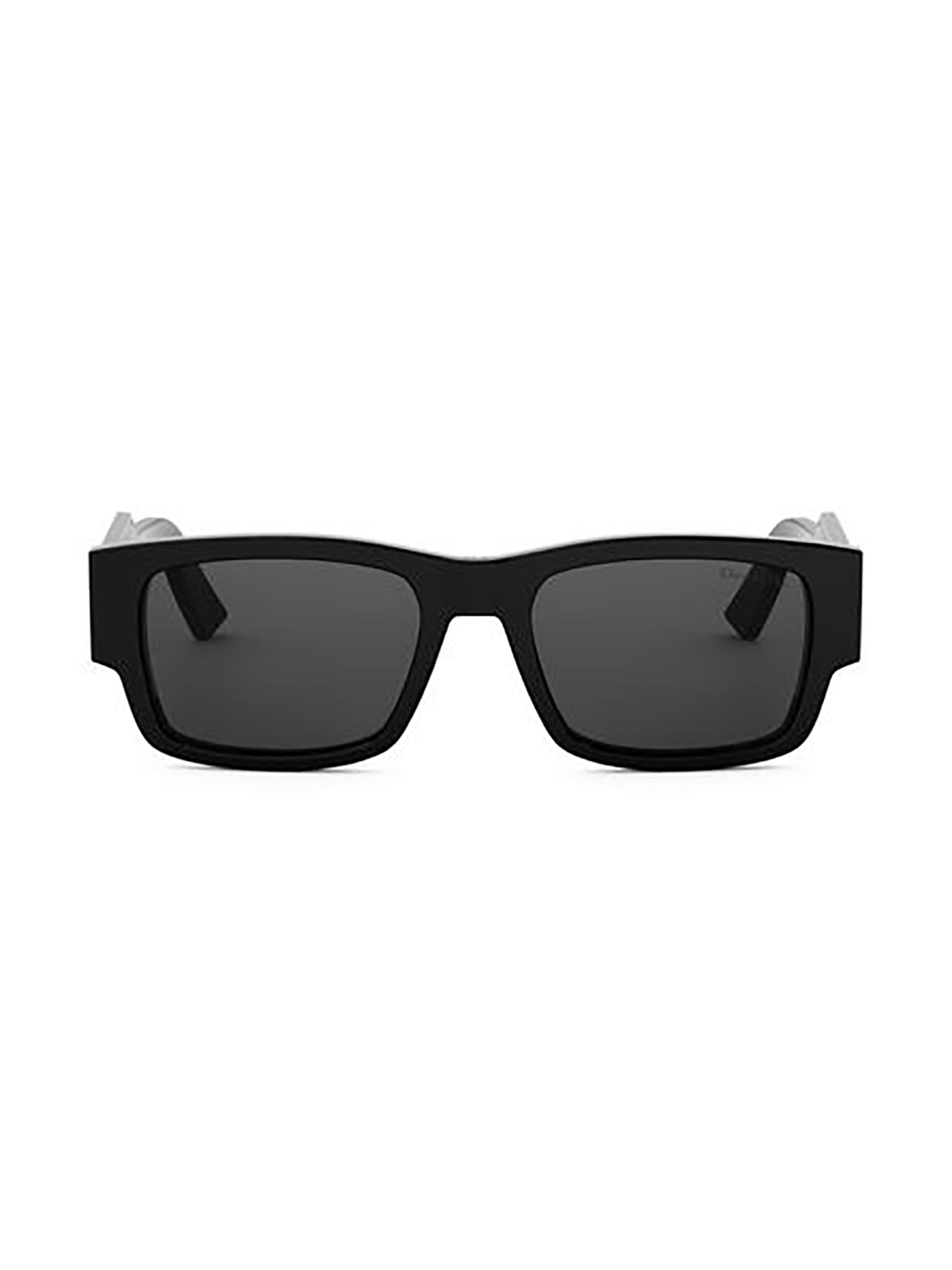 Rectangular Black Sunglasses with Elegant Metallic Plaque