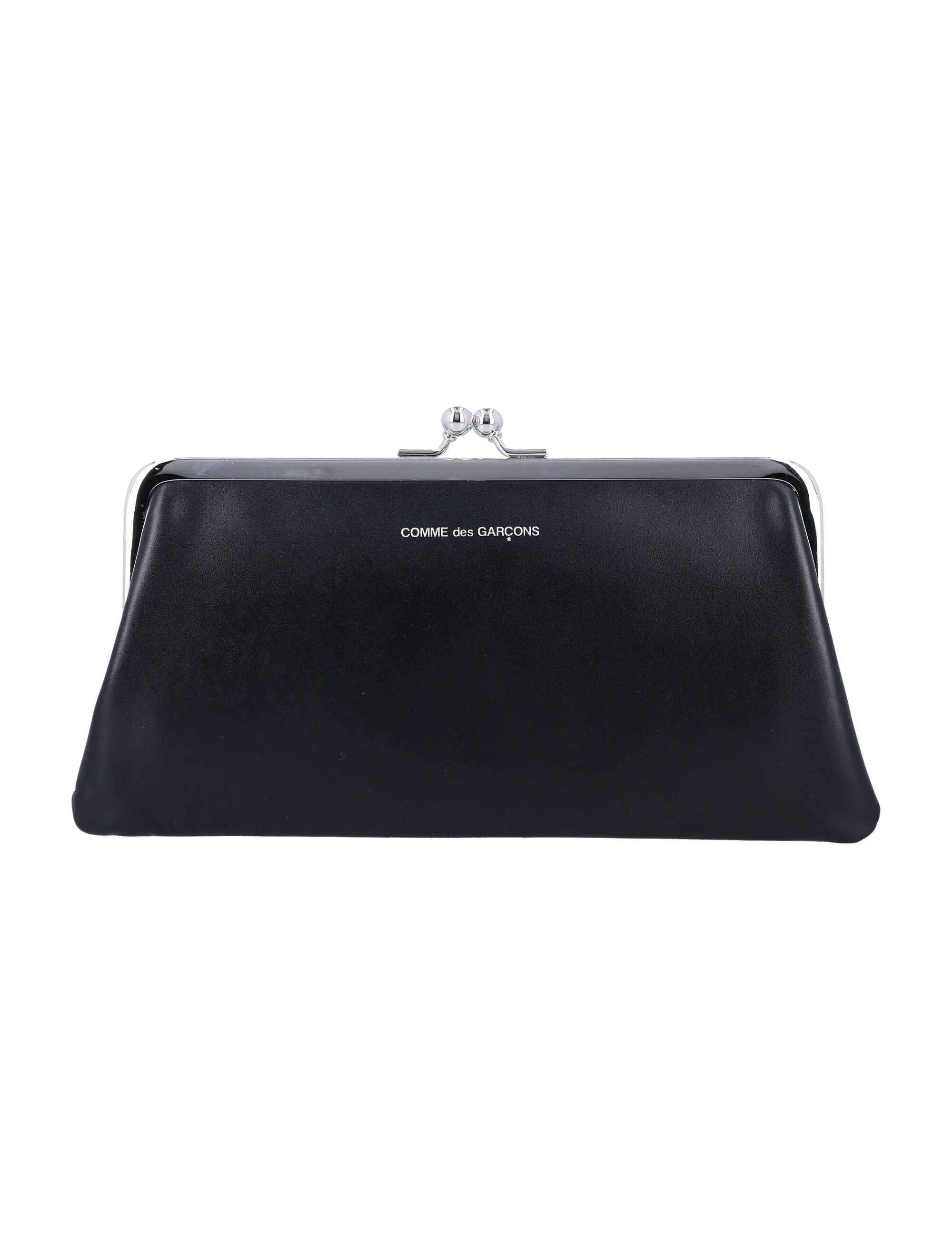 Kiss-Clasp Purse With Silver-Tone Hardware