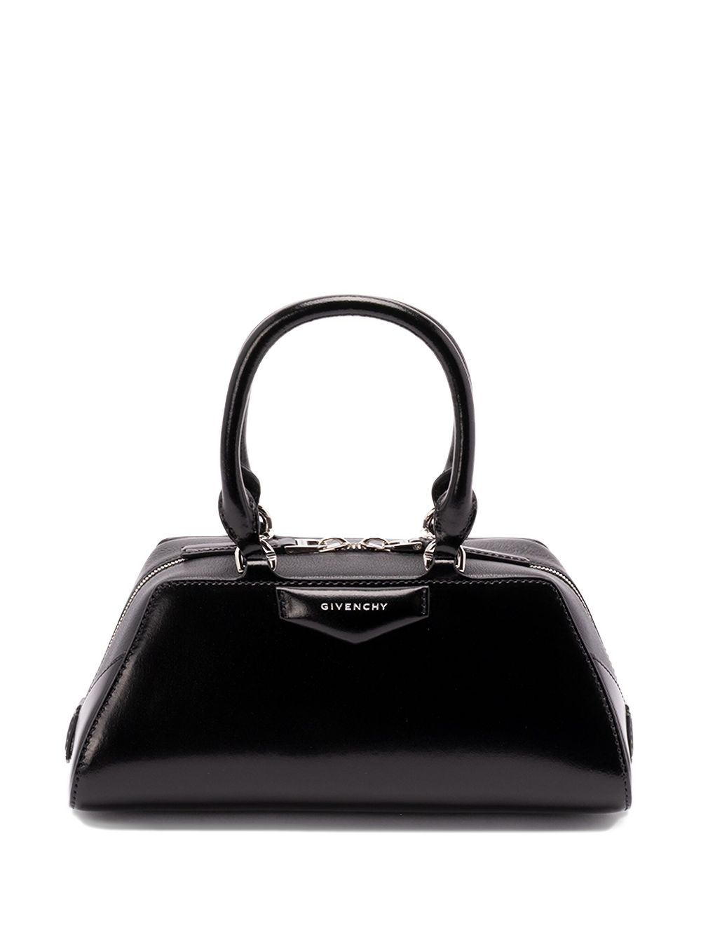 Structured Handbag in Glossy Calf Leather