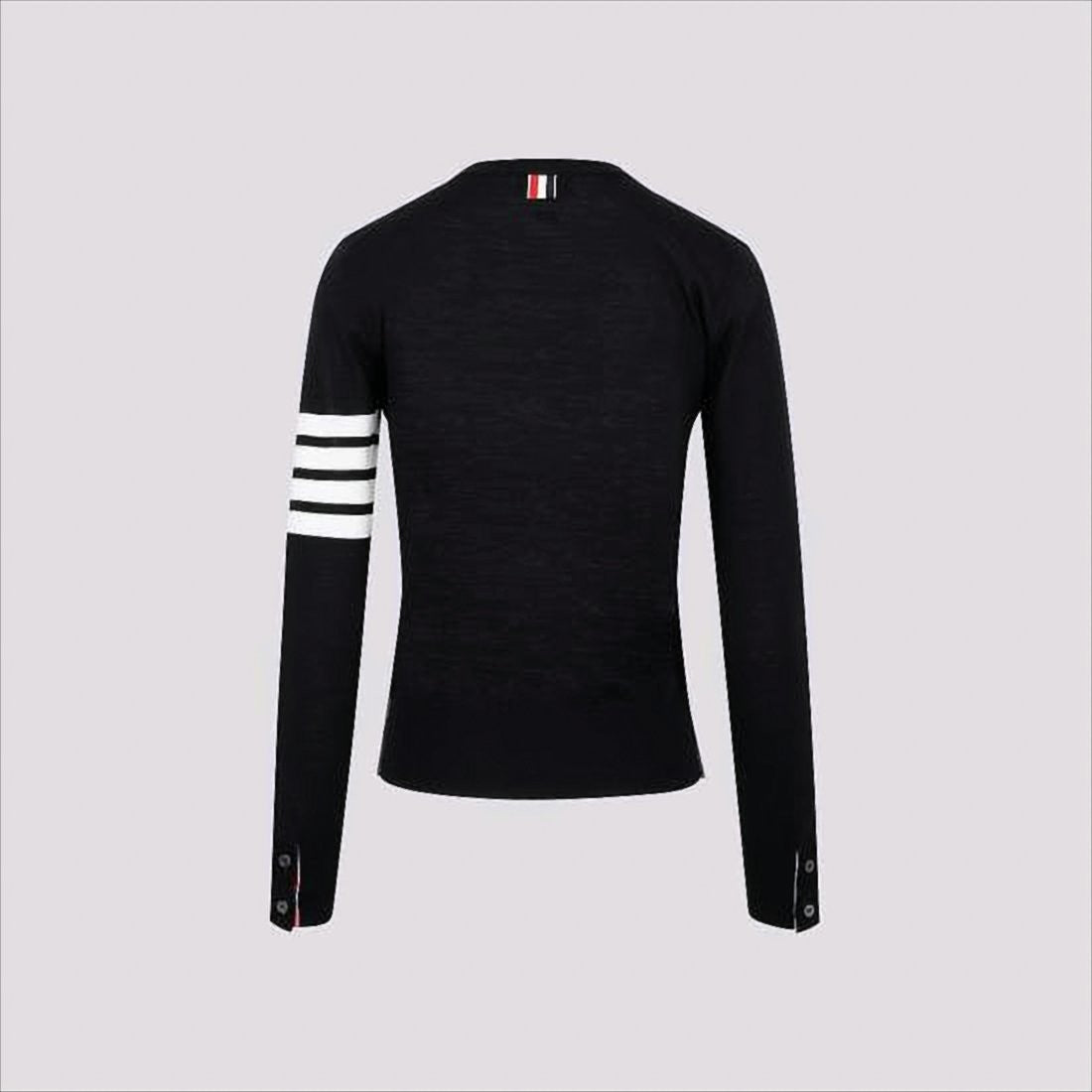 Long Sleeve Wool Sweater with Contrasting Stripe Detail