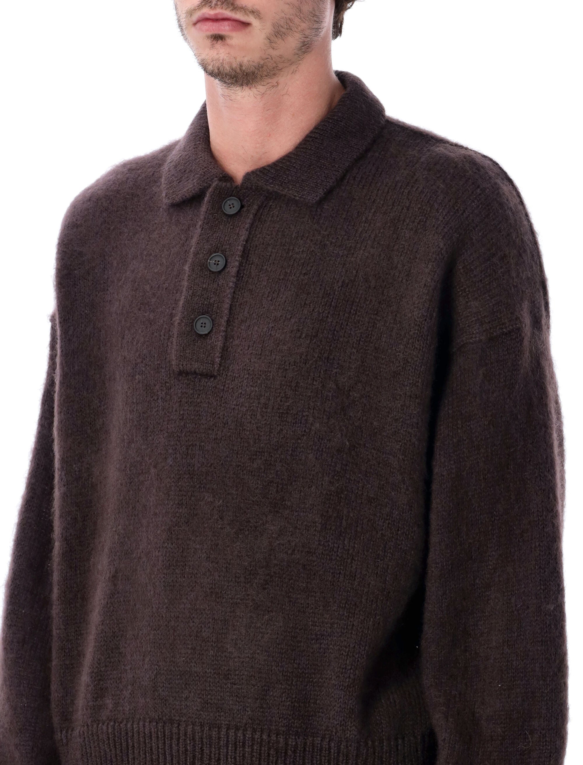 Dune Brązowy Sweter Polo z Moheru Superkid