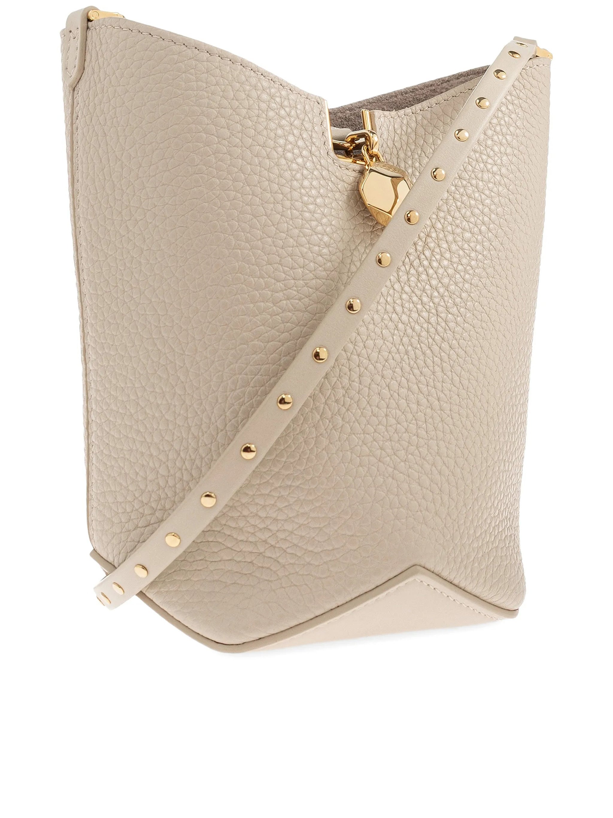 Neutral Bucket Bag With Strap Calf Bag