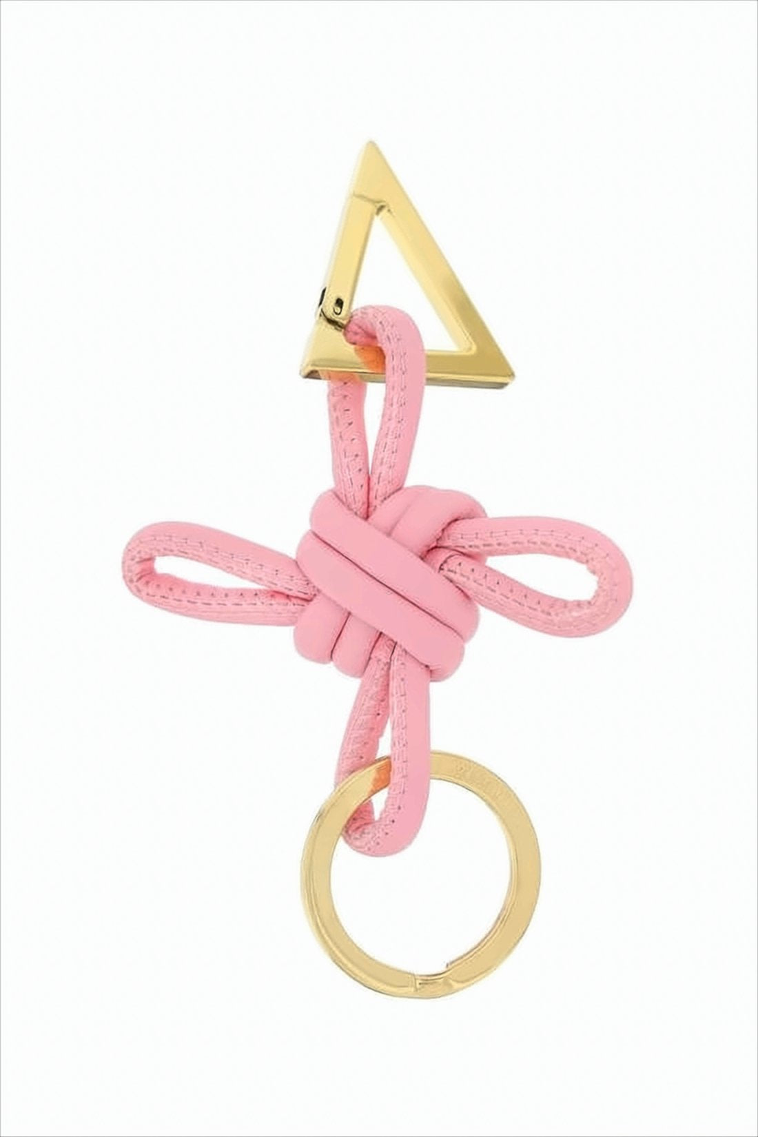 Intricately Knotted Pink Lambskin Keyring