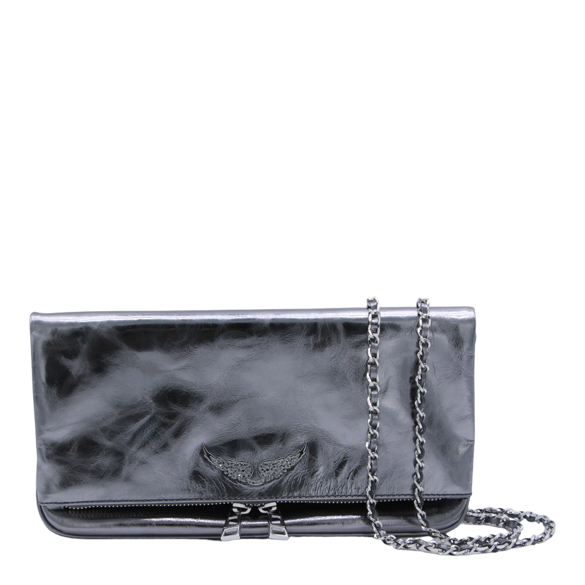 Glossy Crinkled Texture Clutch