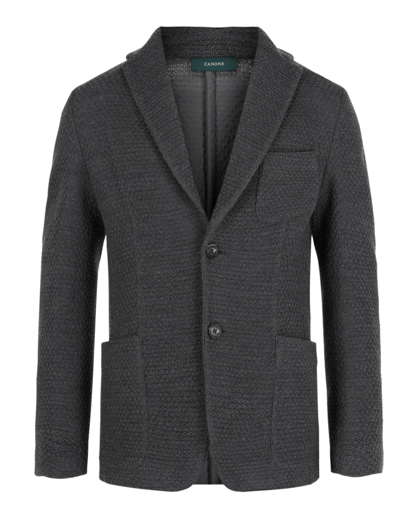 Zanone Single-Breasted Slim Fit Wool Blazer