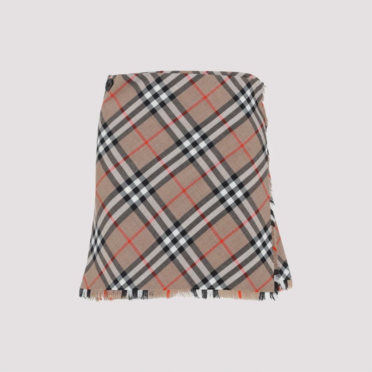 Plaid Skirt With Frayed Hem