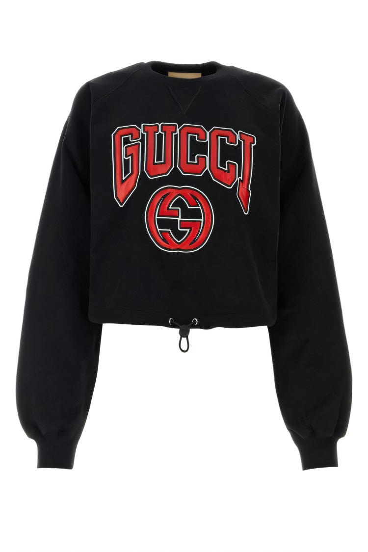 Cropped Black Long Sleeve Top