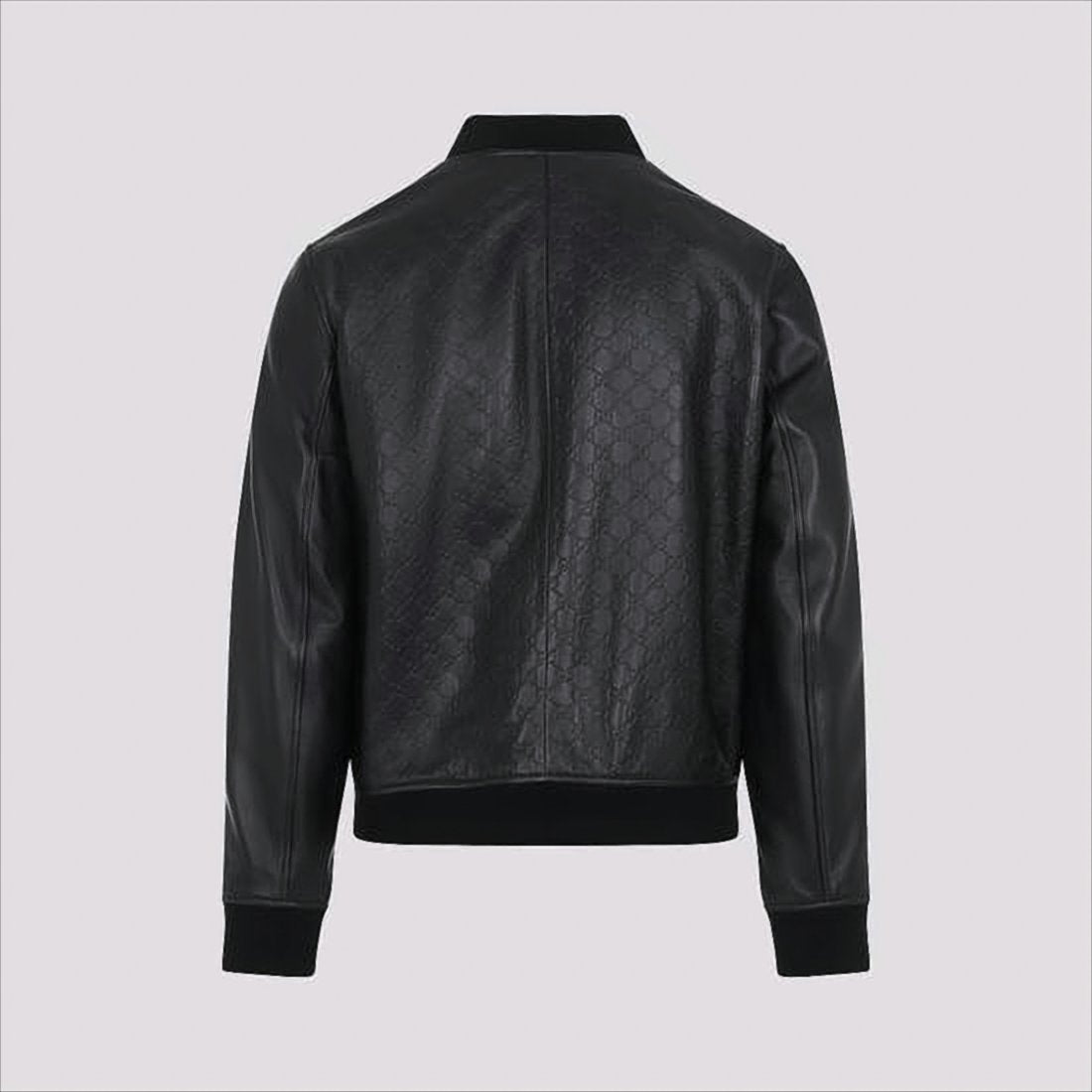 Textured Leather Bomber Jacket