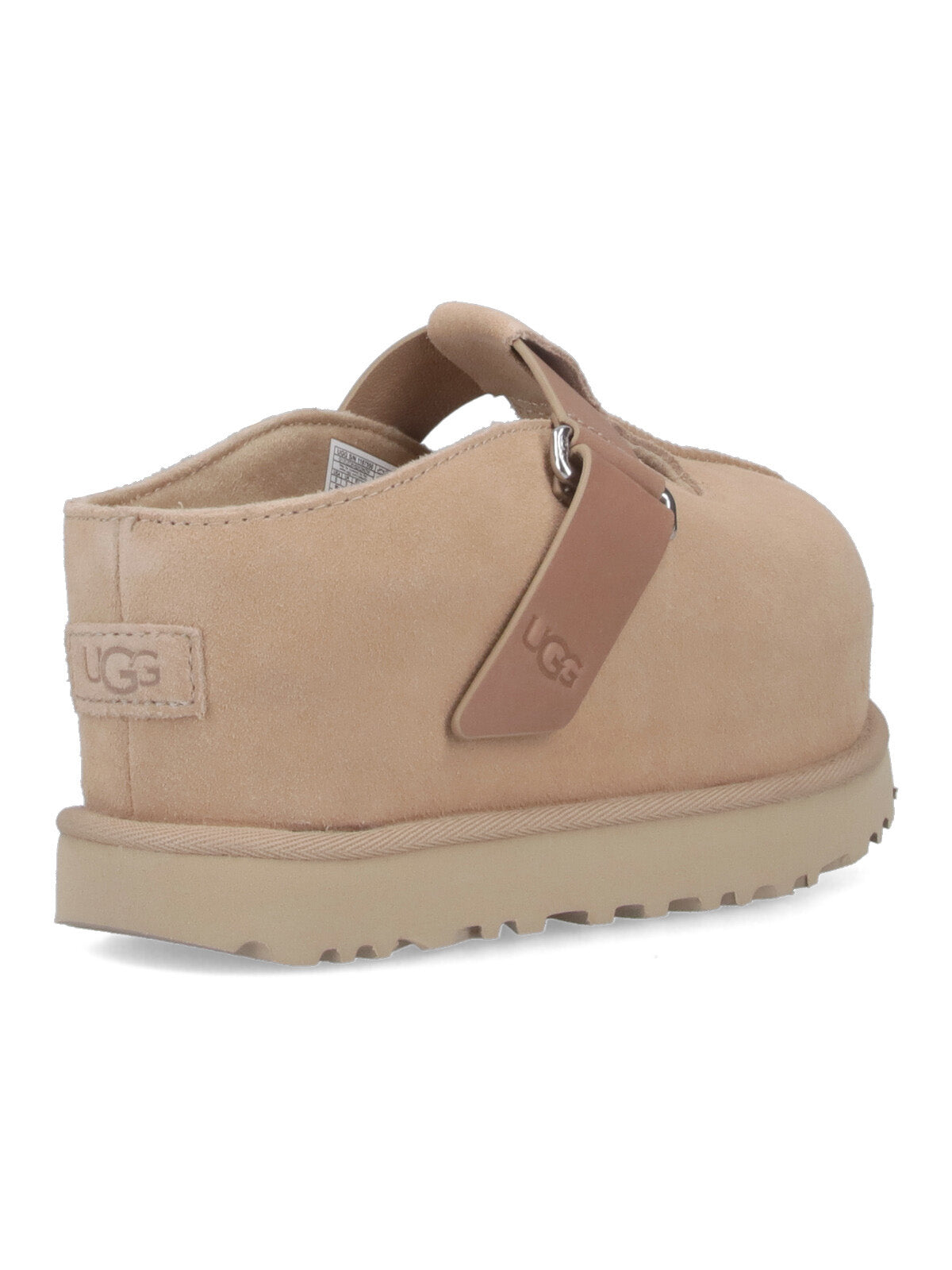 Smooth Beige Flats With Rounded Toe Design