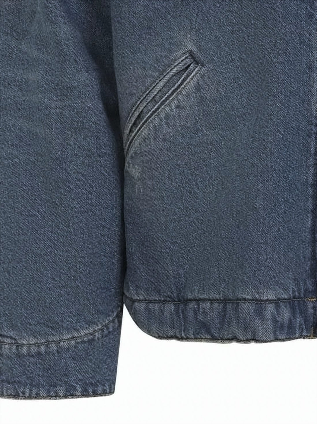 Vintage-Inspired Blue Denim Zip-Up Jacket with Classic Detailing