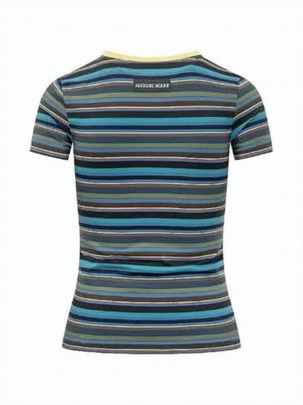 Fitted Short-Sleeve T-Shirt with Crescent Moon Emblem